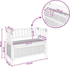 Garden Storage Bench 110 x 47 x 80 cm Bamboo Natural | Post Leg Design, Indoor Outdoor Use, Hidden Storage Under Seat, Easy Assembly Required