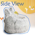Fluffy Bean Bag Chair for Kids, with Plush Faux Fur Cover, 2.5FT Memory Foam Bean Bag Chairs for Teens & Kids, Ultra Soft Sofa for Living Room/Bedroom/Dorm,Grey