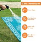 Outdoor Rug 5x8 Ft, Waterproof Plastic Straw Patio Rug, Reversible Backyard Carpet UV Resistant Portable RV Mat Clearance, Large Indoor Outdoor Rug for Patio, Porch, Deck, Balcony, Teal