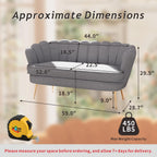 59'' Loveseat Sofa, Modern Chenille 2-Seater Sofa with Golden Legs, Comfy Upholstered Shell Accent Couch for Studio, Living Room, Store, Office (Light Grey).