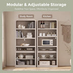 72" Tall Kitchen Pantry Cabinet, Wood Pantry Storage Cabinet w/Drawer, Hutch Cabinet with Adjustable Shelves, Freestanding Morden Versatile Cupboard for Living Room, Bathroom, Cream
