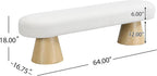 Christopher Knight Home Manila 64" Oval Dining Bench, Boucle Ottoman Bench, Large Dining Chair, Entryway Bench, Comfort Long Footstool for Living Room Dining Room, No Assembly Needed, Beige