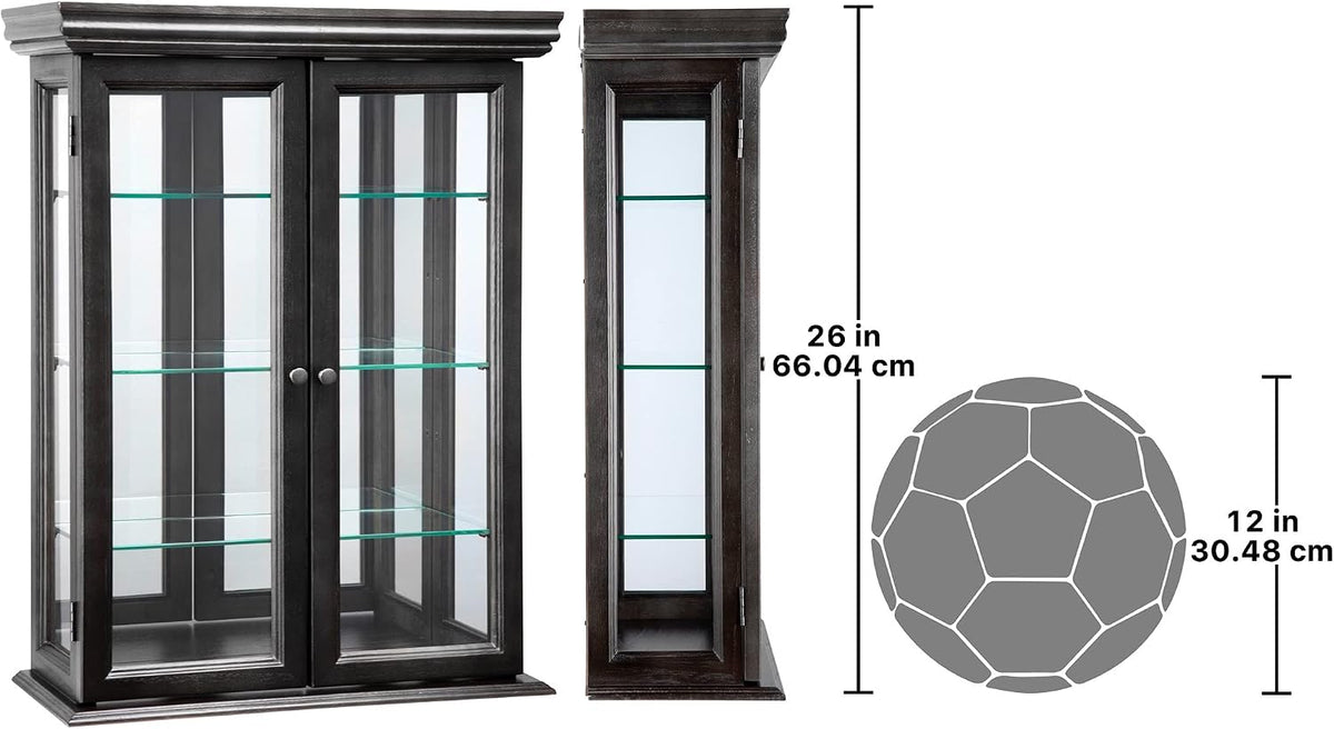 Design Toscano Country Tuscan Hardwood Wall Curio Cabinet: Ebony Black Finish