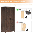 LUXOAK 70" Large Farmhouse Wardrobe Closet with Hanging Rod & Barn Doors | Wooden Bedroom Armoires with Shelf, Organized Wardrobe Cabinet for Clothing, Anti-Tip Kit, Tall Closet, Espresso