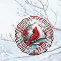 3D Cardinal Bird Wind Spinner 10 Inch Stainless Steel Metal Art Kinetic Sculpture Red Bird Hanging Ornament for Garden, Yard, Patio, and Home Décor Christmas Decor