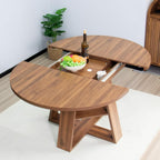 43.3"-59" Extendable Round Oval Dining Table for 4-8 with Storage Shelf | Modern Kitchen Oval Dining Table with Removable Leaves,Space Saving Extendable Table Wood Base for Kitchen Living Room Walnut