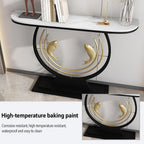 Narrow Long Entryway Accent Table with Marble Tabletop,Modern Console Table with Geometric Metal Legs,with Geometric Metal Frame,for Corridor/Entrance/Living Room/Bedroom(B,100cm/39.4in)
