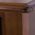 Leick Home Coastal Console Table, Solid Wood, with Drawer and Shelf, for Entryways, Hallways, and Living Rooms, Pecan Brown, 20027-PC