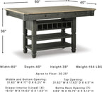 Signature Design by Ashley Counter Height Table with Storage, Farmhouse