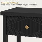 47" Console Table with 3 Drawers, Fluted Wood Entryway Table with Storage Shelf, Narrow Long Sofa Table Modern Behind Couch Accent Table for Living Room, Entryway, Hallway, Foyer