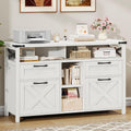 Halitaa File Cabinet with Open Storage Shelf for Home Office, White | Farmhouse, Lateral Filing Organization Storage Cabinets, 4 Drawers, Adjustable Shelf, Hanging Files Letter/A4