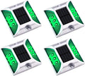 Aolyty Solar Dock Lights - IP68 Waterproof Outdoor Warning Step Lights for Sidewalk, Stair, Garden Pathway (4 Pack, Green)
