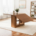 Folding Dining Table with Storage,Foldable into a Small Dining Table with Drawer and Storage,Applicable to All Room types-Walnut-120CM | 47.2"x31.5"x29.5"