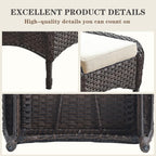 Belord Outdoor Ottomans for Patio Foot Rest - 25 Inch PE Wicker Foot Stool Set of 2 with Removable Cushions for Patio Furniture Sets,All Weather Rattan Ottoman for Balcony Deck Backyard Brown