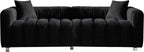 87.4" Modern 3 Seater Sofa Couch for Living Room, Mid Century Fluffy Couches with Solid Wood Frame and 6 Legs for Bedroom, Apartment, Weight Capacity 750 LBS (Black)