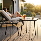 Solar Powered LED Light OutdoorIndoor Tables Modern Nesting End