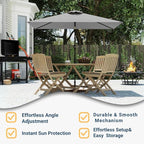 6.5' x 10' Rectangular Patio Umbrella Large Outdoor Market Umbrella w/UV Protection, Push Button Tilt and Crank Lift, Rectangle Table Umbrella for Garden, Deck, Pool, Patio, Light Gray