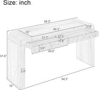 Console Table, 54.3" Wood Couch Table with Drawers, Farmhouse Entryway Table for Entrance, Hallway, Living Room, Easy Assmebly, Natural