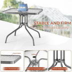 TLSUNNY Patio Dining Set 5 Pieces, All Weather Outdoor Furniture W/30"X 30" Table and 4 Stackable Textilene Chairs, Metal Table and Chairs for Lawn, Garden, Poolside, Backyard (Umbrella not Included)