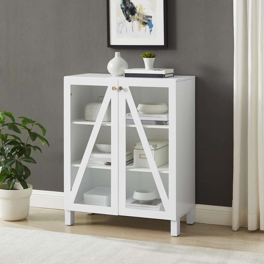 Maykoosh White Stackable Pantry Cabinet - Modern Kitchen Storage Organizer 60.5" W x 38" H
