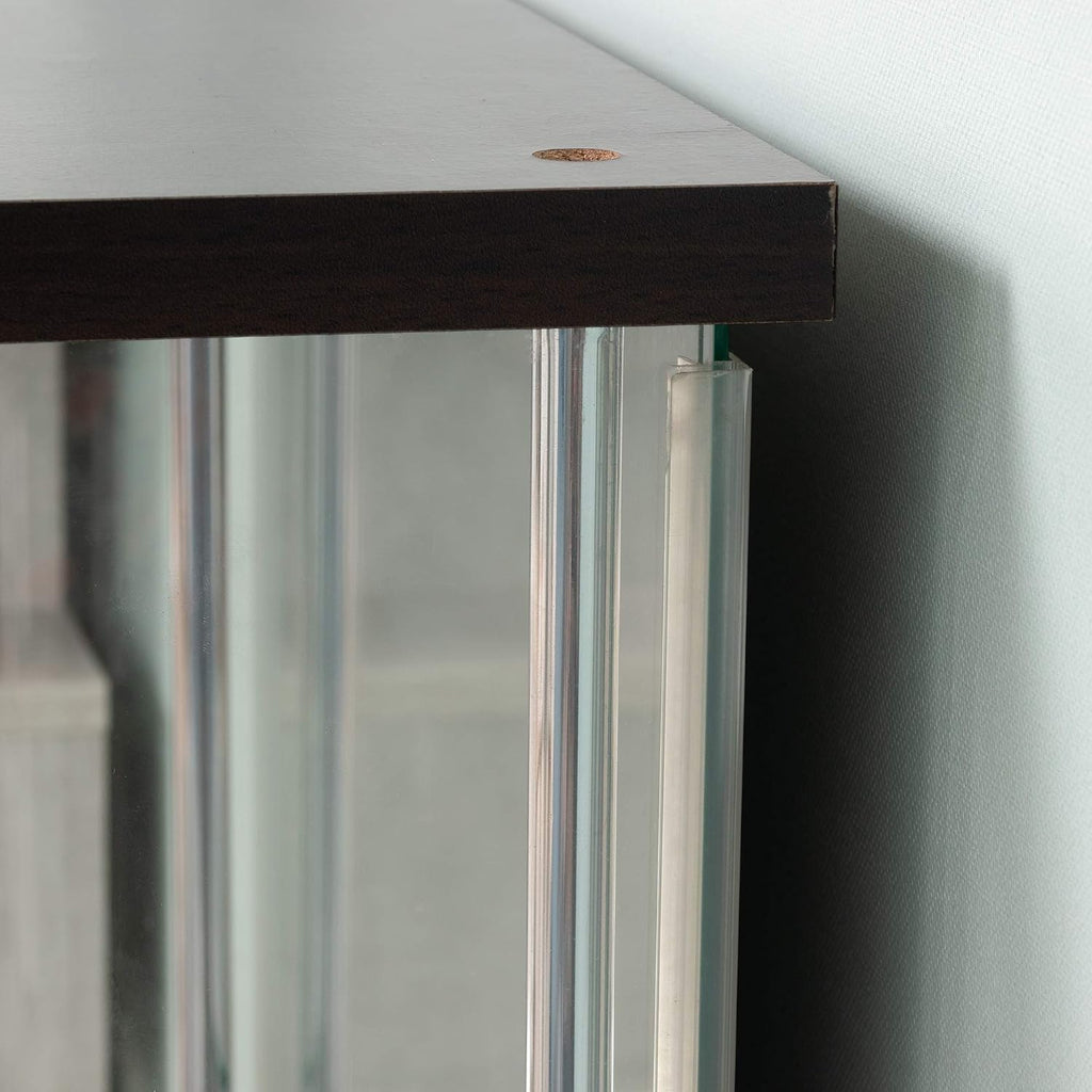 Fuji Boeki 96048 Collection Case, Figure Case, 3 Tiers, Width 16.7 x Depth 14.4 x Height 33.9 inches (42.5 x 36.5 x 86 cm), Brown, Tempered Glass, Rear Mirror,