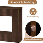 LKTART 55.12" Console Table for Entryway, Narrow Long Solid Wood Veneer Fluted Entryway Table Sofa Table Behind Couch Tables with 2-Tier Storage Shelves for Hallway, Living Room, Foyer, Walnut