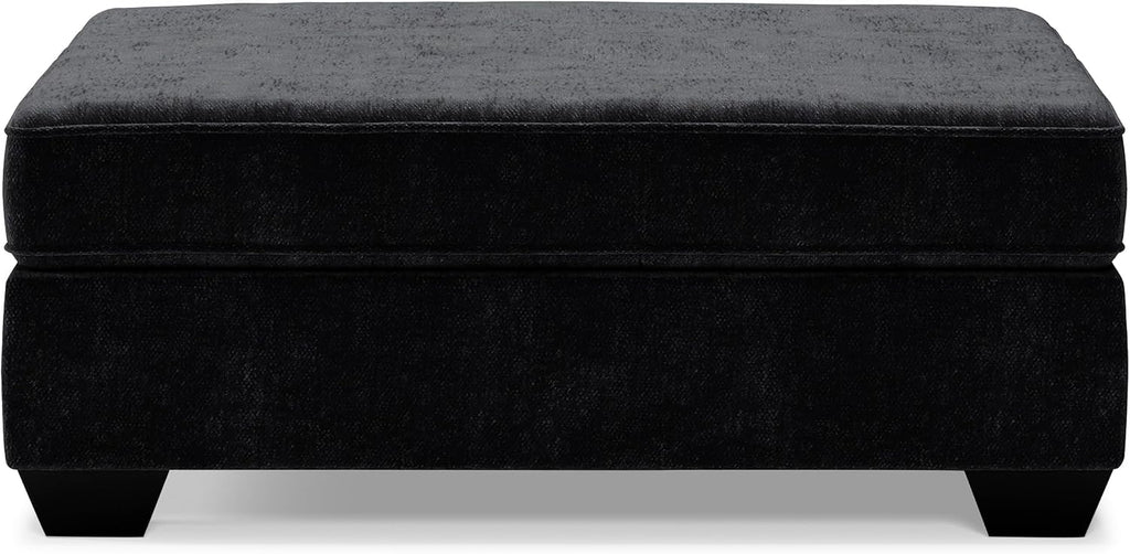 Signature Design by Ashley Lavernett Contemporary Square Oversized Accent Ottoman, Dark Gray