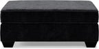 Signature Design by Ashley Lavernett Contemporary Square Oversized Accent Ottoman, Dark Gray