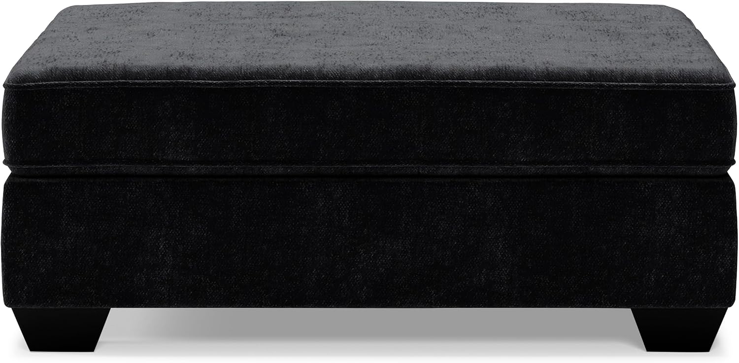 Signature Design by Ashley Lavernett Contemporary Square Oversized Accent Ottoman, Dark Gray