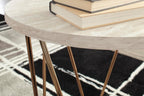 GTU Furniture Contemporary Faux Marble Rectangular 3-Piece Coffee Table Set, Cocktail Table with 2 Matching End Tables, Two-Tone Finish for Living Room