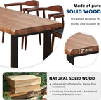 Industrial Solid Wood Dining Table,2" Solid Wood Top,Live Edge Style Kitchen Table for 4-8 People,Farmhouse Dining Room Table for Home, Restaurant or Coffee Shop