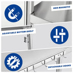 Stainless Steel Table for Prep & Work, Commercial Stainless Steel Prep Metal Table for Home Kitchen Restaurant Space Expansion (24 x 18 x 33 Inch)