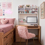 37 Inch White Desk Hutch Dorm Top Only with Felt Board for College