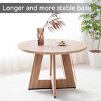 47" Round Dining Table for 4 6 People, [Fanned Base] [1.38" Thick Top] Farmhouse Wood Kitchen Table for Dining Living Room Home, Natural