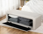 Homebeez 48" Storage Ottoman Bench with Side Opening, Large Ottoman with Storage for Bedroom End of Bed, No Assembly Upholstered Storage Bench & Ottoman Foot Rest for Living Room & Entryway