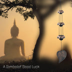 Three Cooper Leaf Temple Wind Chime,Wind Chimes with 3 Bells, Feng Shui Wind Chimes for Home Yard Outdoor Decoration, A Great Memorial Wind Chime for Someone Who Loves Peace
