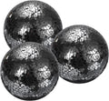 uxcell 4" Decorative Balls, 3 Pcs Mosaic Glass Balls, Decorative Table Sphere Orbs, Centerpiece Balls for Decorating Bowls Vase Tables Wedding Party, Black