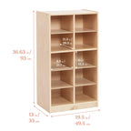 ECR4Kids 10 Cubby Tray Cabinet with Scoop Front Storage Bins, 5x2, Natural, Classroom Furniture, Clear | Durable birch, 10 plastic scoop front storage bins, GREENGUARD Gold Certified, 10 cubbies for organization, classroom or home