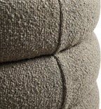 Gray Round Boucle Fabric Storage Ottoman, Indoor-Outdoor Seating, 17.3-Inch Diameter, Soft Boucle, Durable Structure