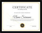 18 Packs 8.5x11 Multi Picture Frames Set, Certificate Frame for Document Diploma Award, Light Weight Bulk 8.5 by 11 Frames For Wall Hanging and Table, Black