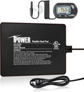 iPower 6 by 8-Inch 8W Reptile Heat Mat, LCD Digital Aquarium Thermometer, Under Tank Warmer Terrarium Heat Pad for Turtles Lizards Frogs and Other Small Animals, Multi Sizes