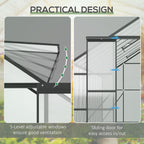 Outsunny 20' x 8' Polycarbonate Greenhouse with Aluminum Frame, Walk-in Garden Greenhouse Kit with Adjustable Roof Vent, Rain Gutter and Sliding Door for Backyard, Patio, Clear