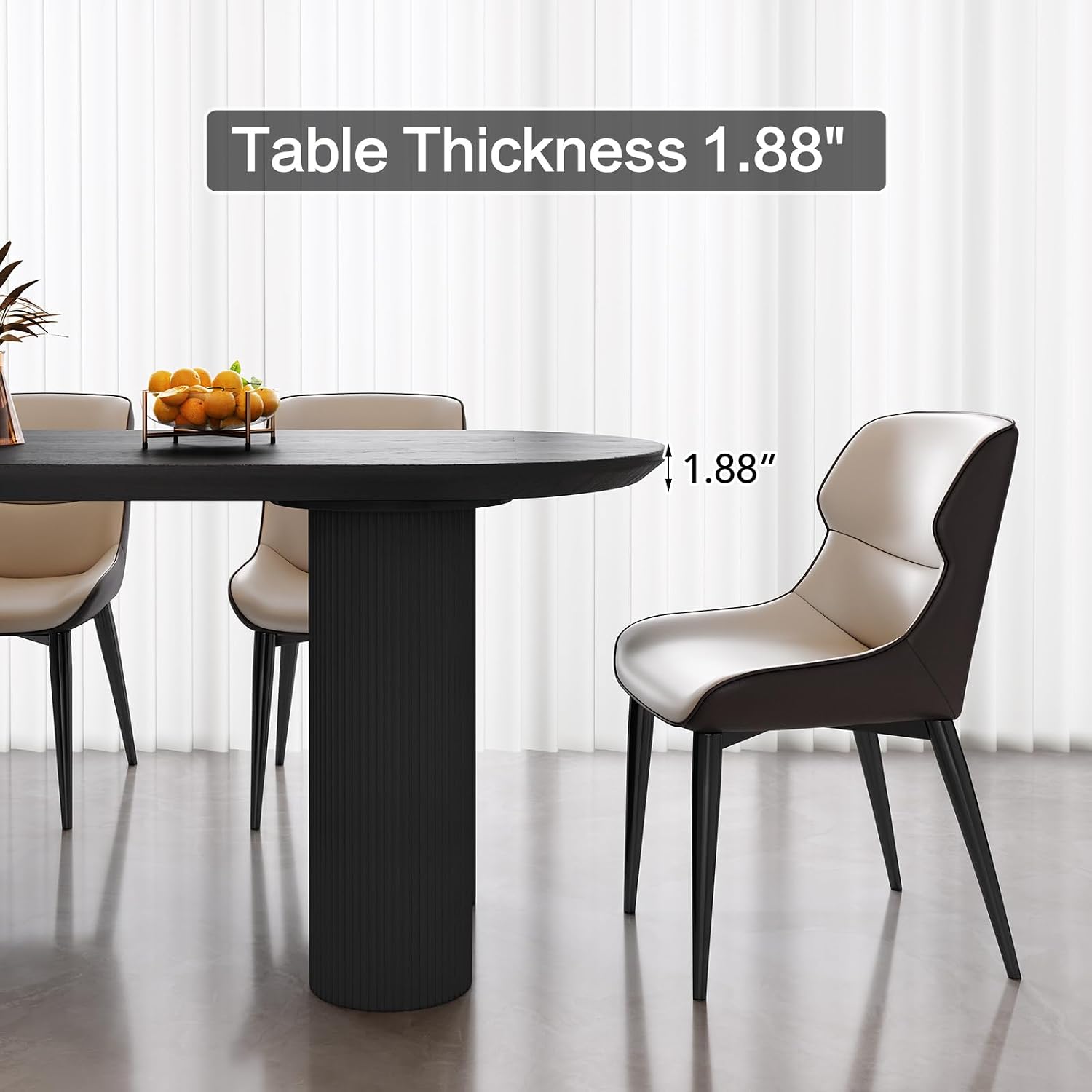 Guyii 62.99" Dining Table Set with 4 Chairs, Modern Kitchen Table Set, Indoor Dining Table for Kitchen, Bar, Living Room, Breakfast Nook, Small Space, Black