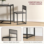 HOMCOM Dining Table Set for 2 for Small Space Room Grey | Kitchen Table and Chairs, Industrial Dining Set, Breakfast Nook