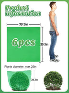 ANPHSIN 6 Pcs 39.3in x 39.3in Plant Covers Freeze Protection - Winter Shrub Plant Protection Bags, Frost Blankets Cloths with Drawstring for Outdoor Garden Potted Plants, Green