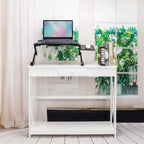 360-Degree Rotation Multifunctional Portable Folding Table with Fan & Mouse Black