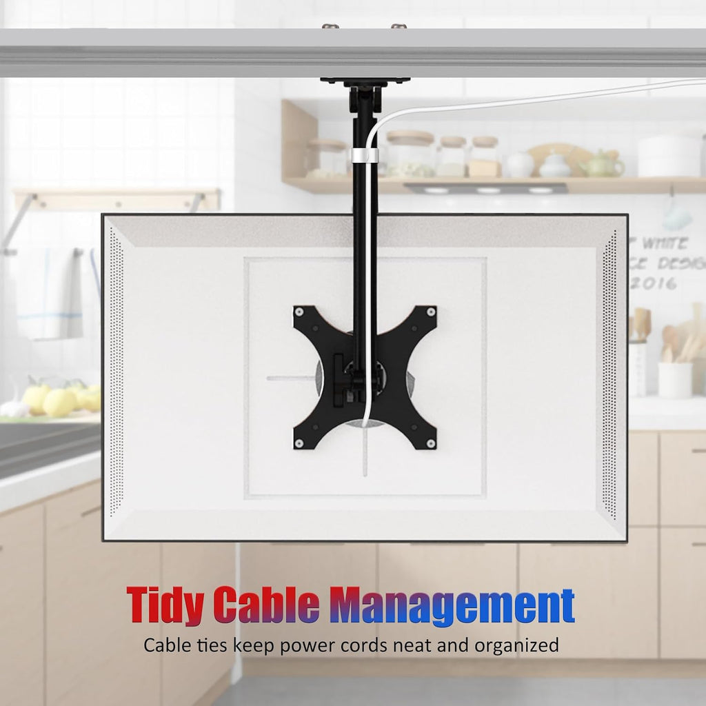 Under Cabinet Mount for Echo Show 15, Height Adjustable | Aluminum, Height Adjustable, Swivel Left to Right, Up and Down Tilt, 360° Rotation, Also Fits Show 21, Black