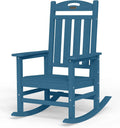 Outdoor Rocking Chair,HDPE Patio Rocking Chair,All Weather,Navy Blue