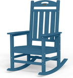 Outdoor Rocking Chair,HDPE Patio Rocking Chair,All Weather,Navy Blue