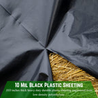 Farm Plastic Supply - Black Plastic Sheeting - 10 mil - (2.5' x 100') - Polyethylene Vapor Barrier Plastic Tarp, Black Painters Tarp, Heavy Duty Roll